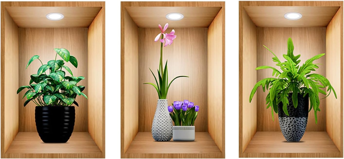 ملصقات جدارية ثلاثية الأبعاد (3 قطع)