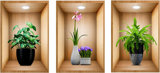 ملصقات جدارية ثلاثية الأبعاد (3 قطع)